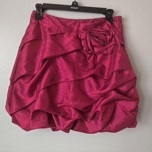 Cato Girls Size 14 Hot Pink Taffeta Bubble Skirt Rosette Accent Y2K Party